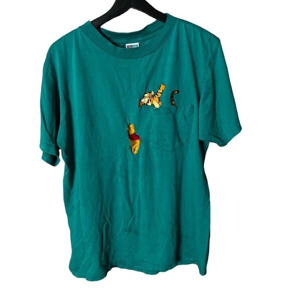 VTG Winnie The Pooh Embroidered T Shirt Large - Picture 1 of 4